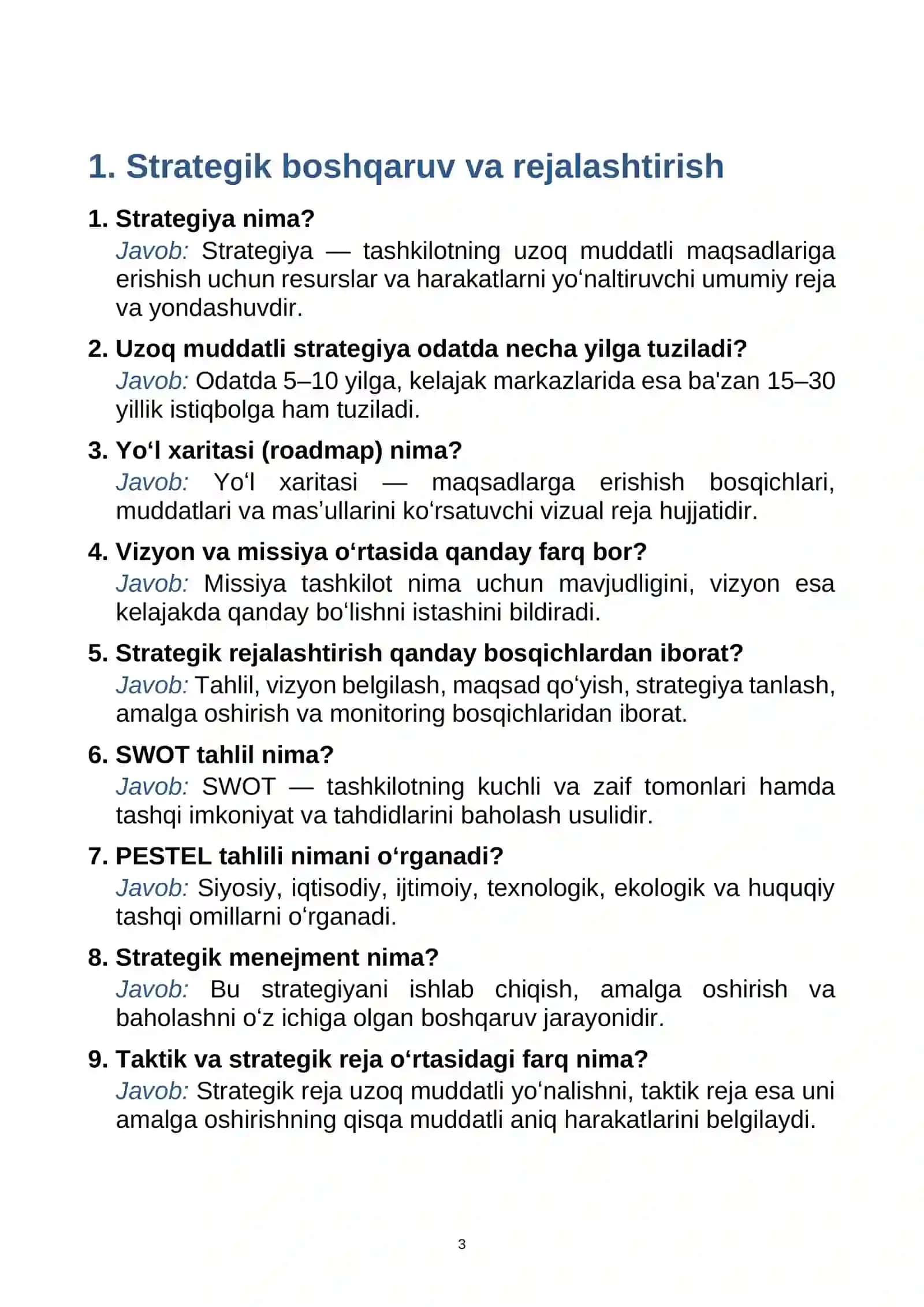KELAJAK MARKAZI DIREKTORI SUHBAT SAVOLLARI 3