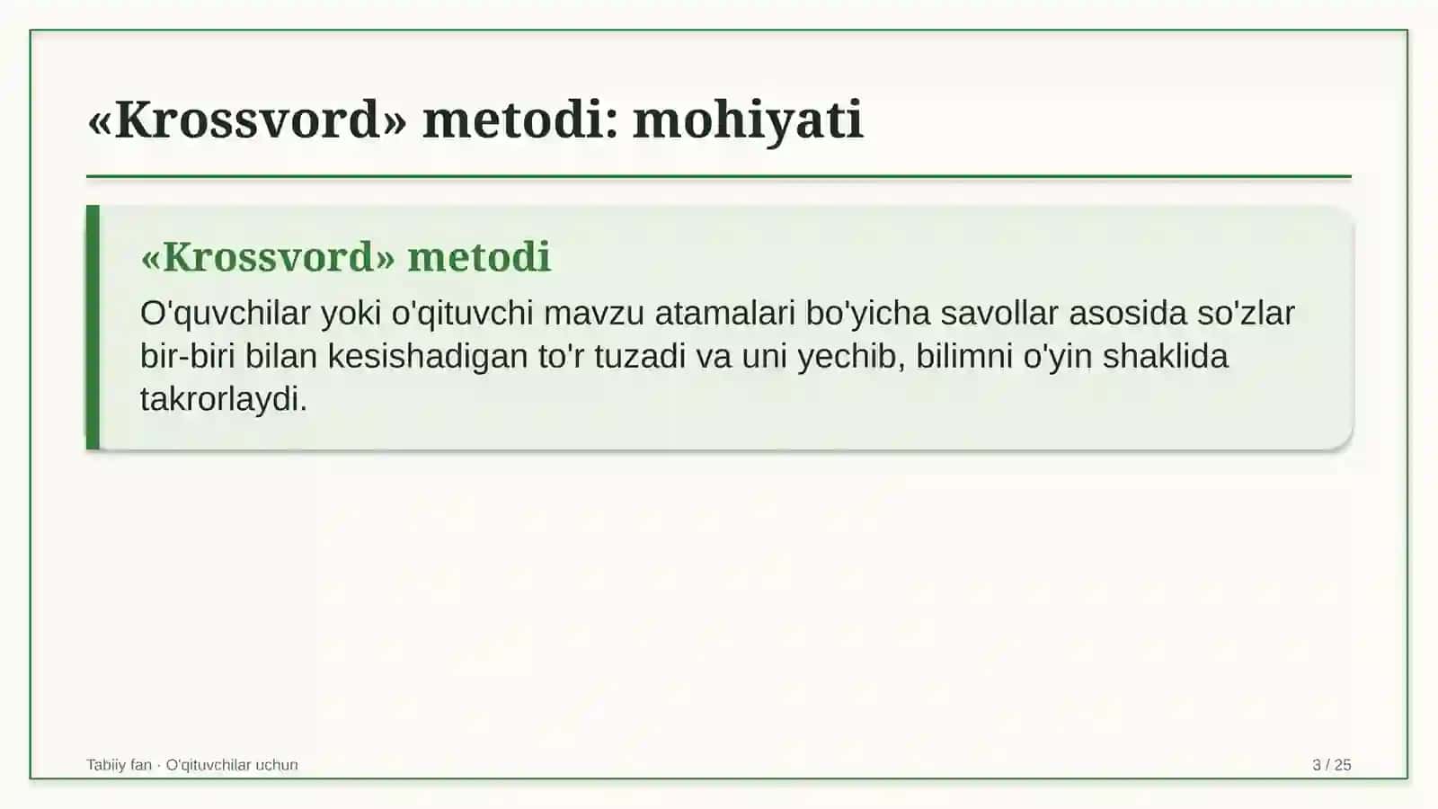 tabiiy fan darslarida krossvord metodidan foydalanish 4197 3