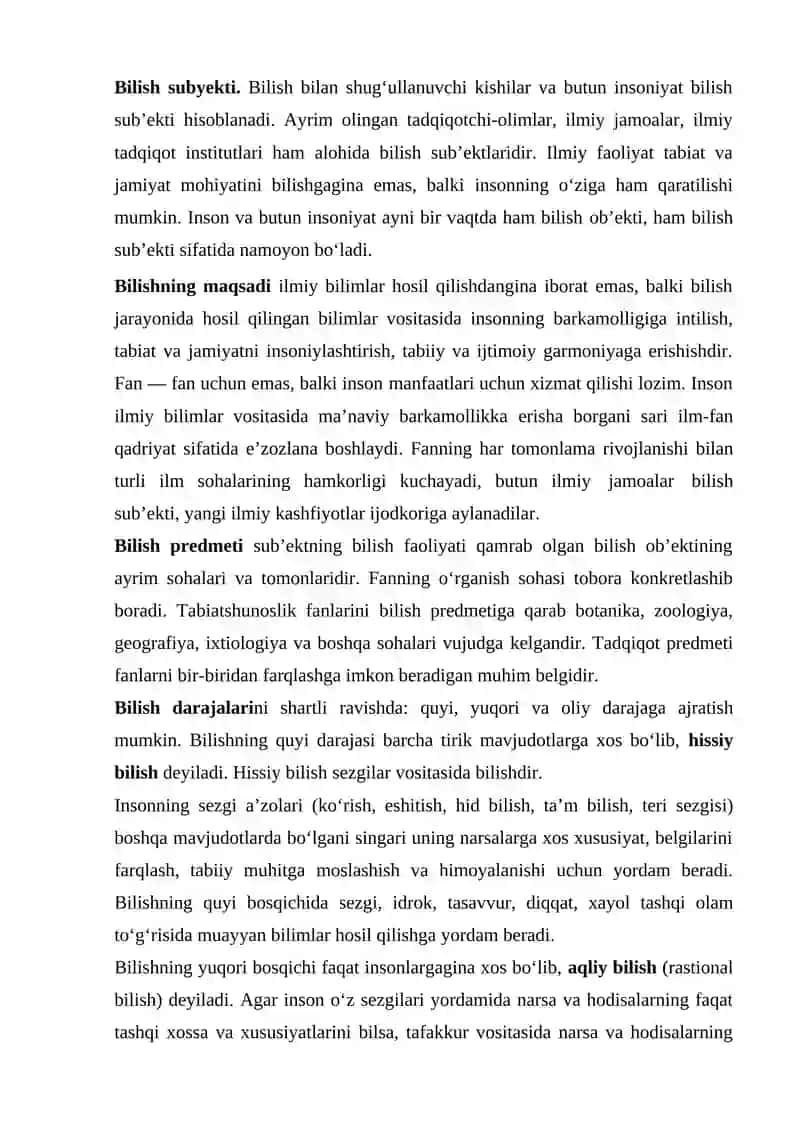 Bilish falsafasi (gnoseologiya) 3