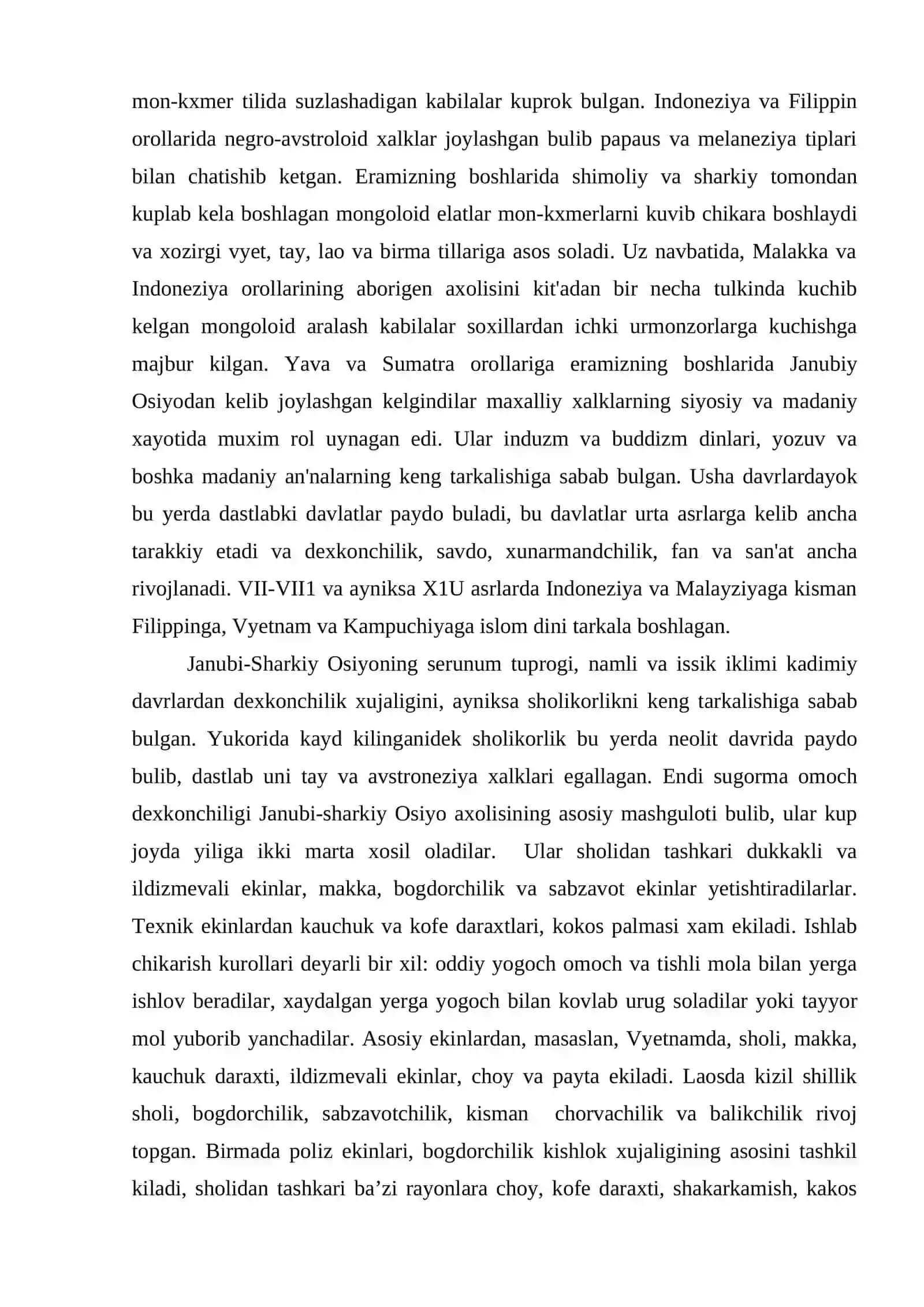 Janubiy-Sharqiy Osiyo xalqlari mavzusi bo‘yicha referat yozish 3