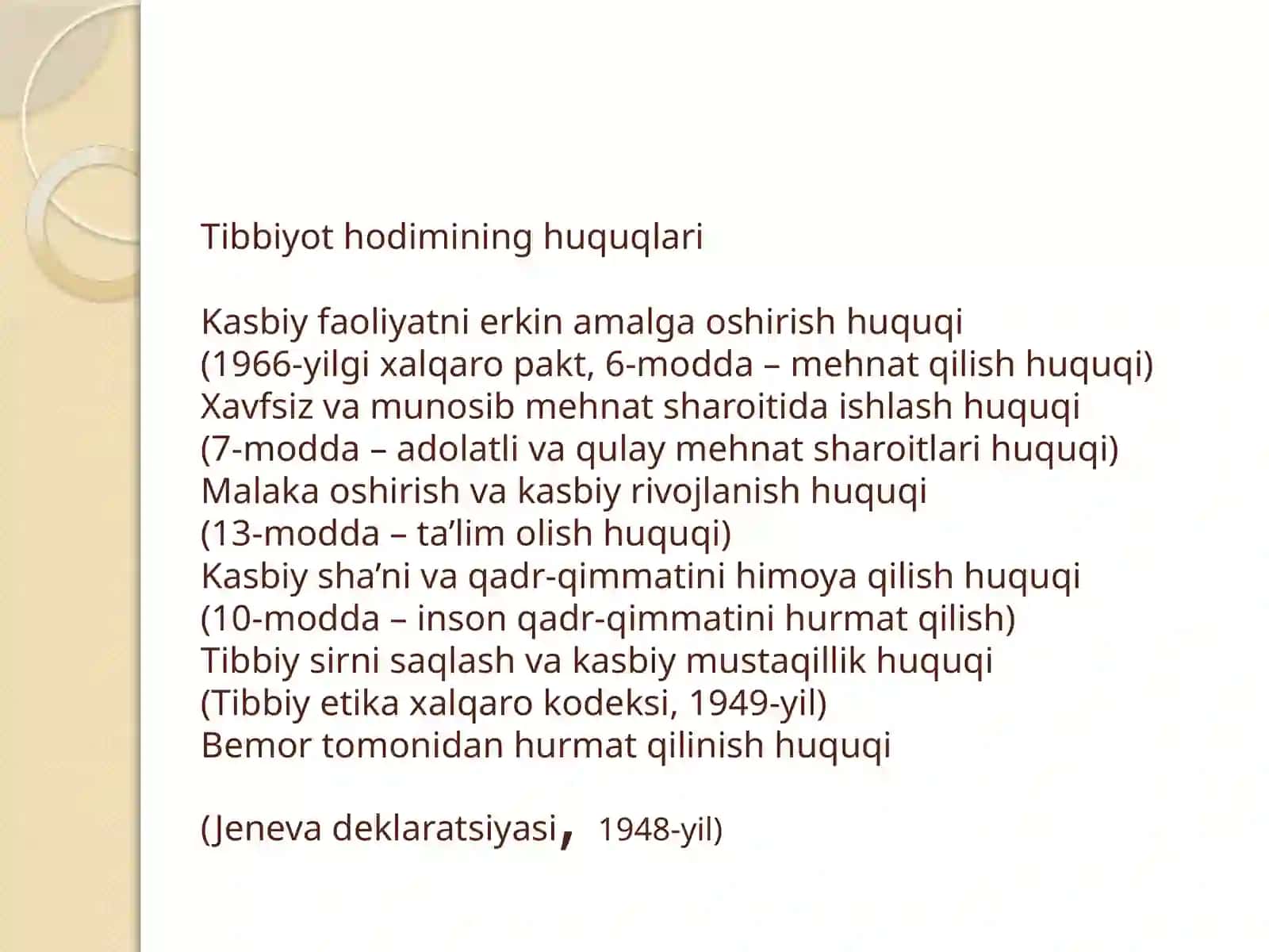 Tibbiyot hodimining huquqlari 3