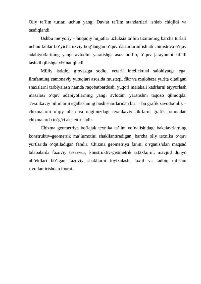 SIRTLARNING OʻZARO KESISHUV CHIZIGʻINING ORTOGANAL VA AKSYONOMETRIK PREYKSYALARINI BAJARISH 3