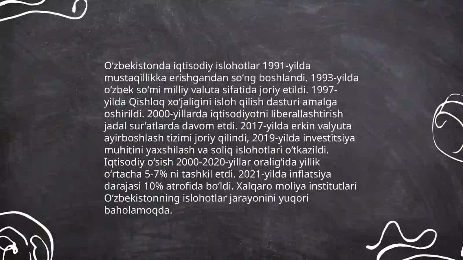 Iqtisodiy islohotlar xususiy mulkchilikning shakllanishi.Õzbekistonda bozor munosabat rivojlanishi 3