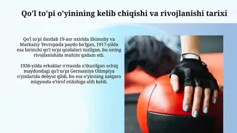 Gandbol oʻyinining kelib chiqishi va rivojlanishi tarixi 3
