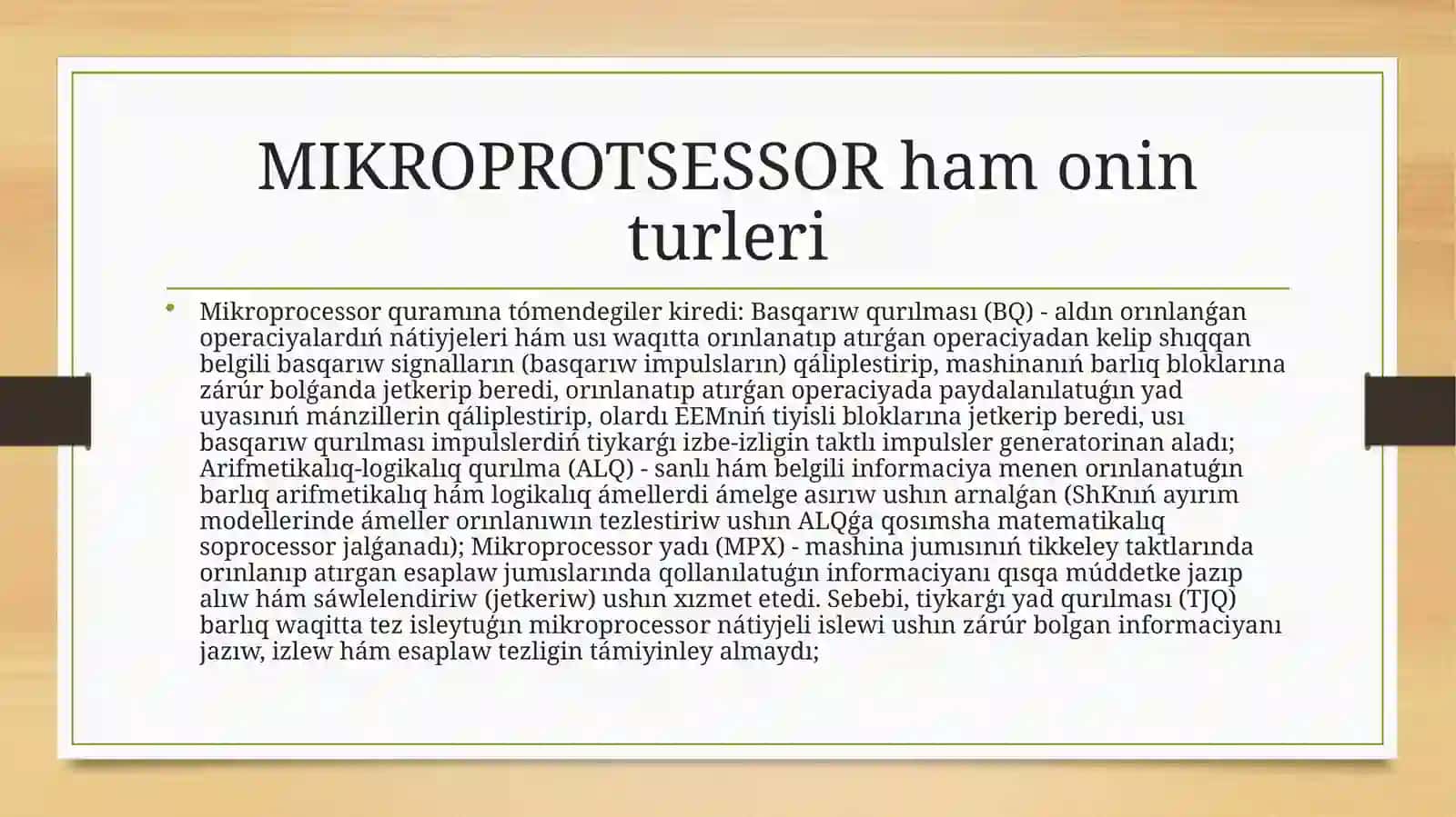 Orayliq mikroprotsessorǵa profilaktikaliq xizmet korsetiw 3