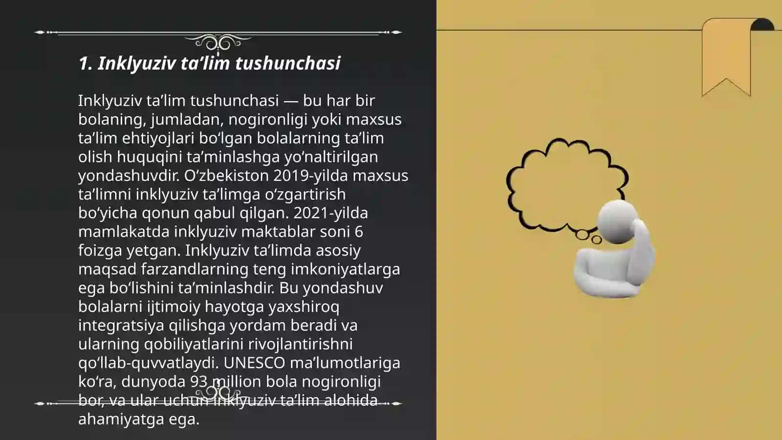 Inklyuziv taʼlim- dunyoqarash va taʼlimiy konsepsiya sifatida 3