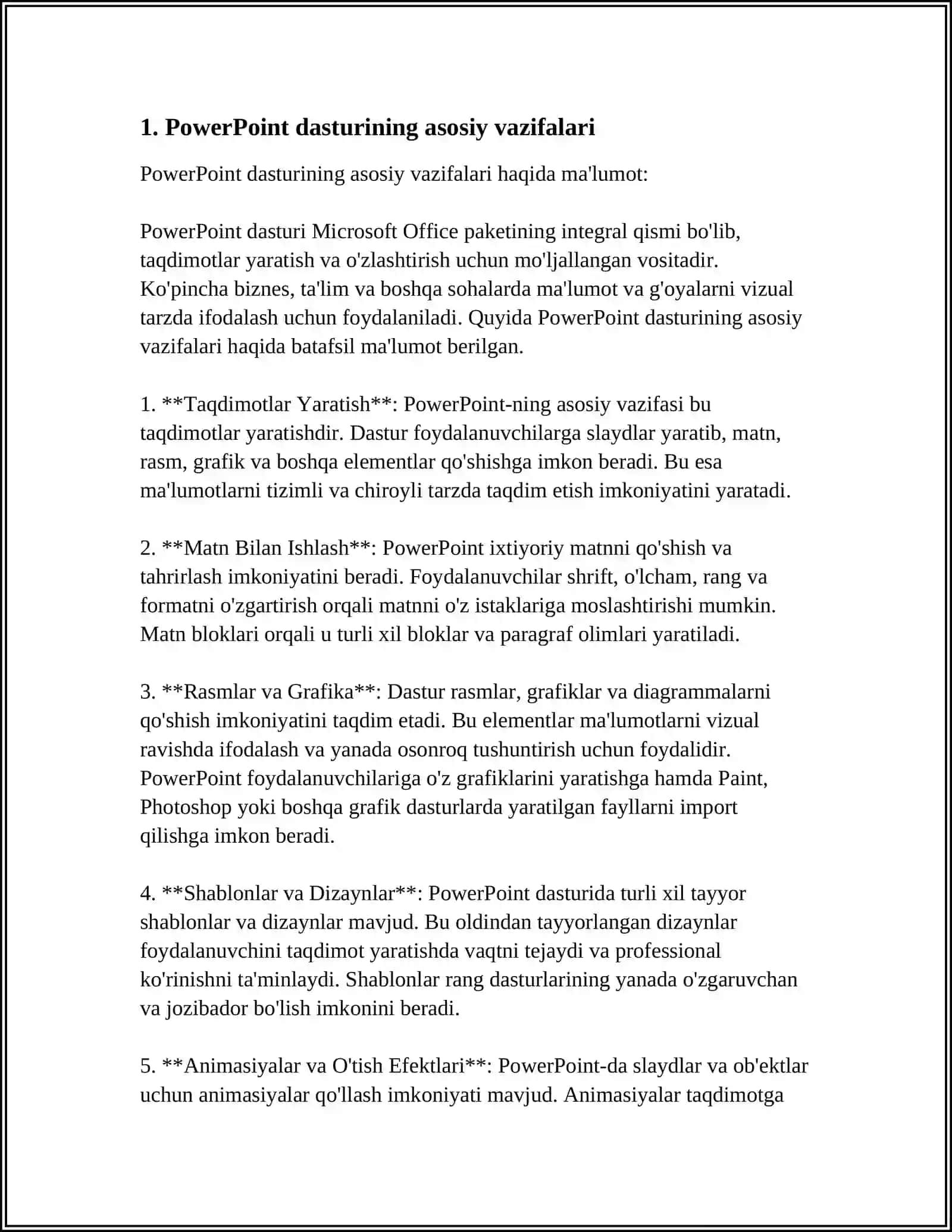 POWER POINT DASTURI BILAN ISHLASH 3
