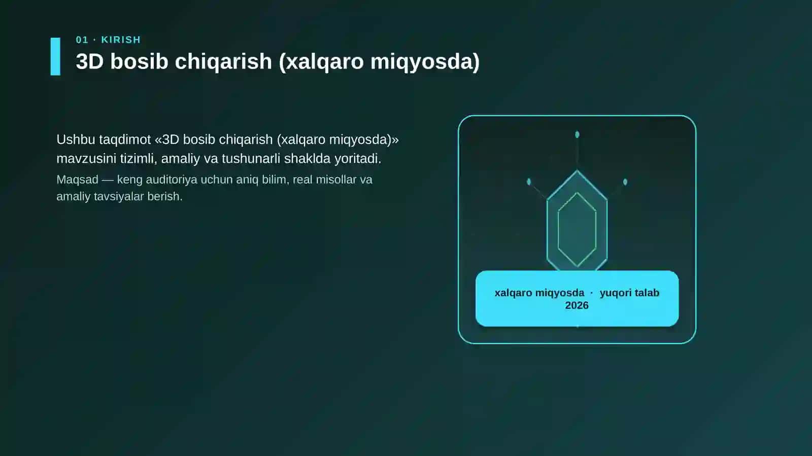 3D bosib chiqarish (xalqaro miqyosda) 3