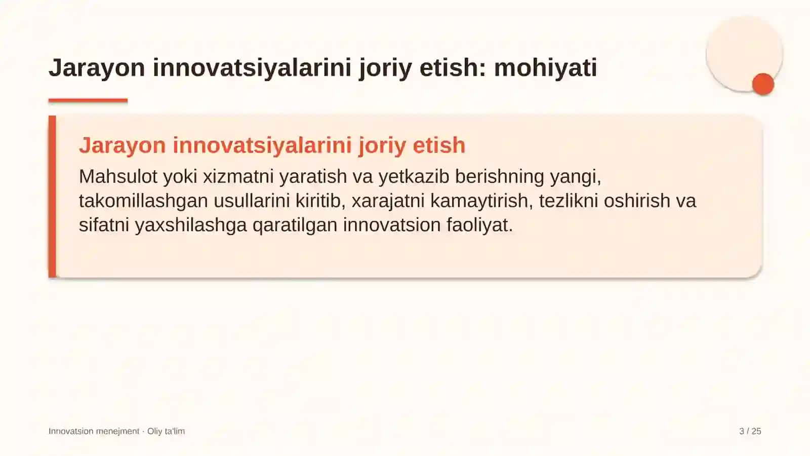 muhandislik qidiruv ishlarida jarayon innovatsiyalarini joriy etish 2494 3
