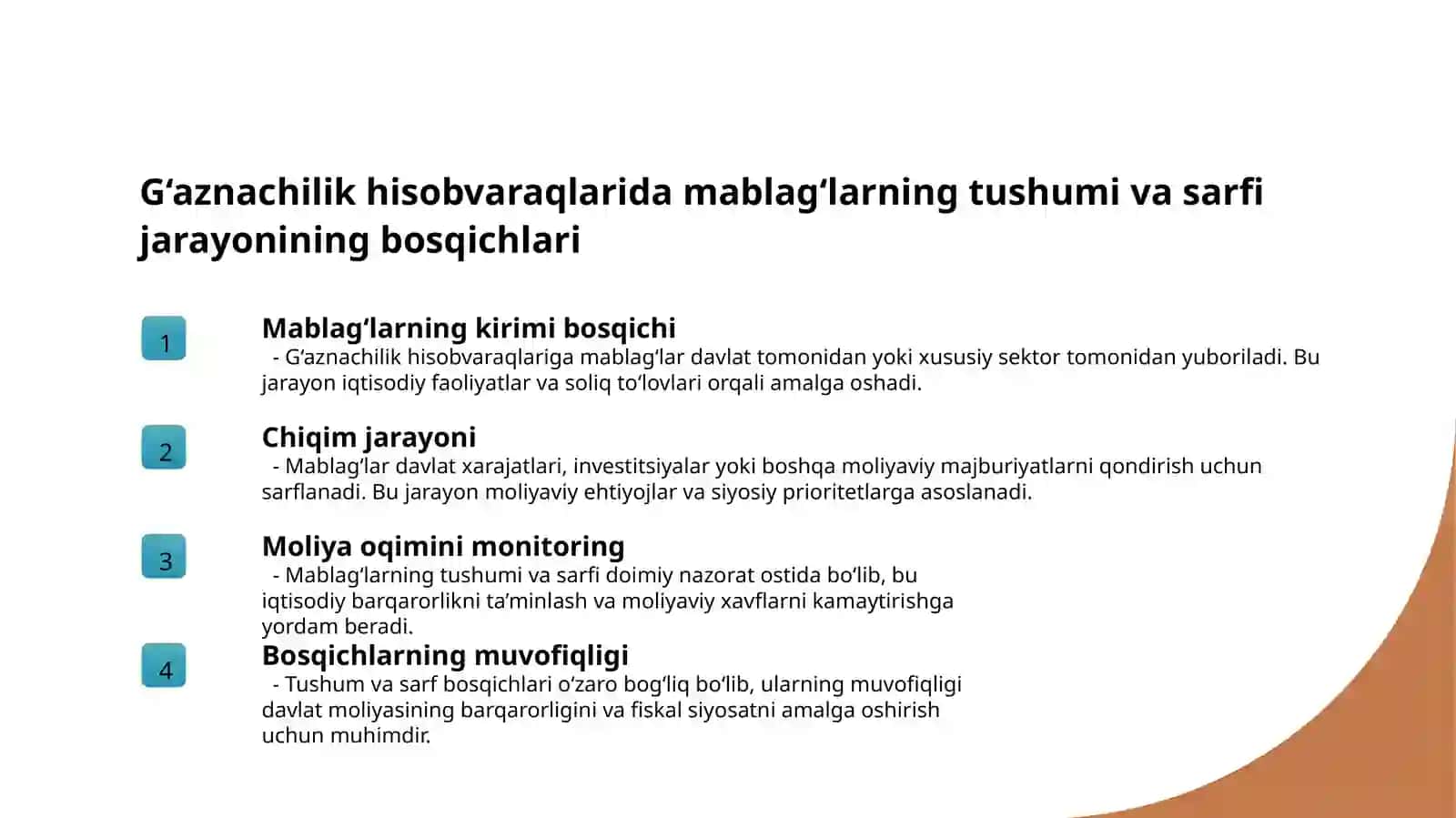 G‘aznachilik hisobvaraqlarida mablag‘larning tushumi va sarfi 3