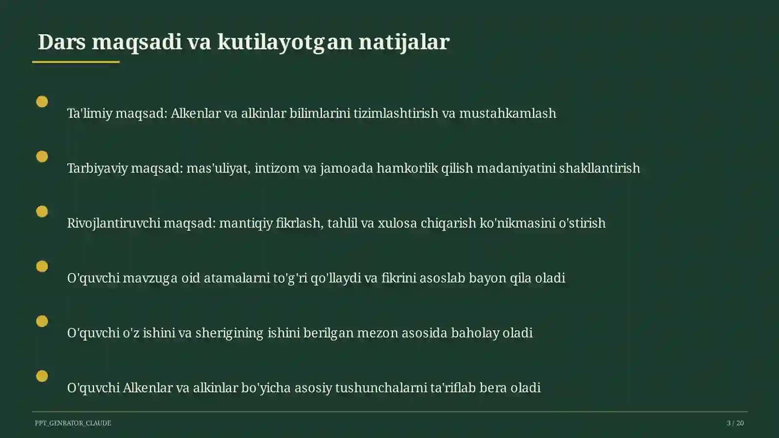 Alkenlar va alkinlar (10-sinf) 3