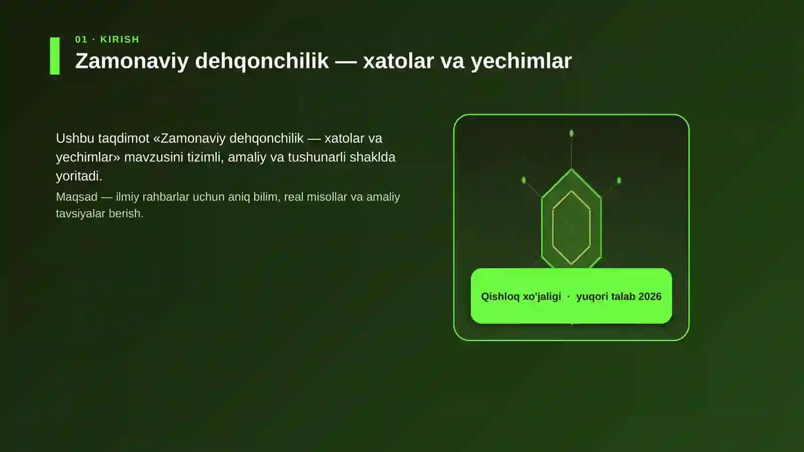 Zamonaviy dehqonchilik — xatolar va yechimlar 3