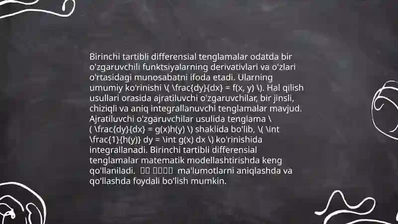 To'la differensial tenglama 3