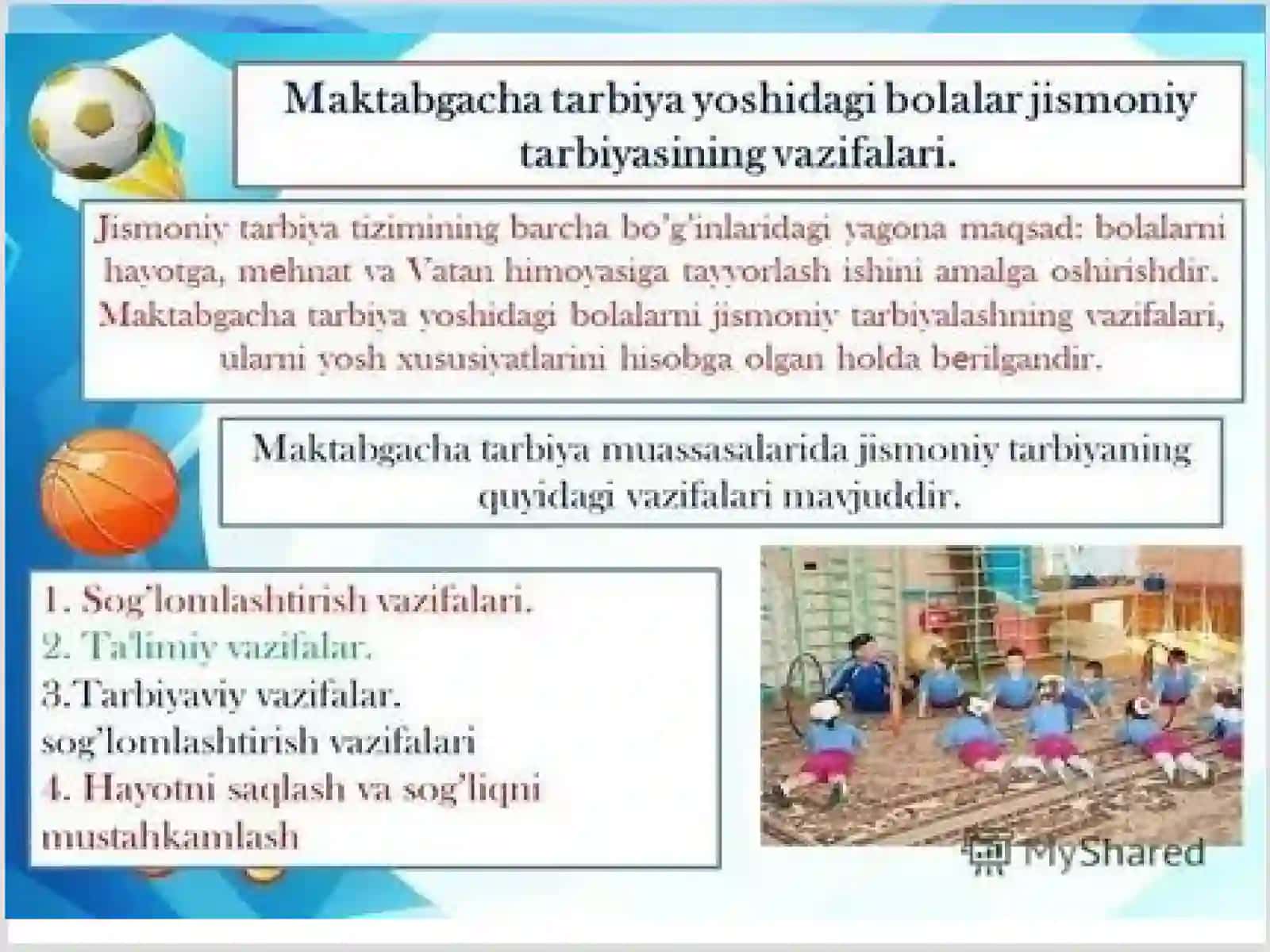 Maktabgacha yoshdagi bolalar uchun sport o‘yinlari 3