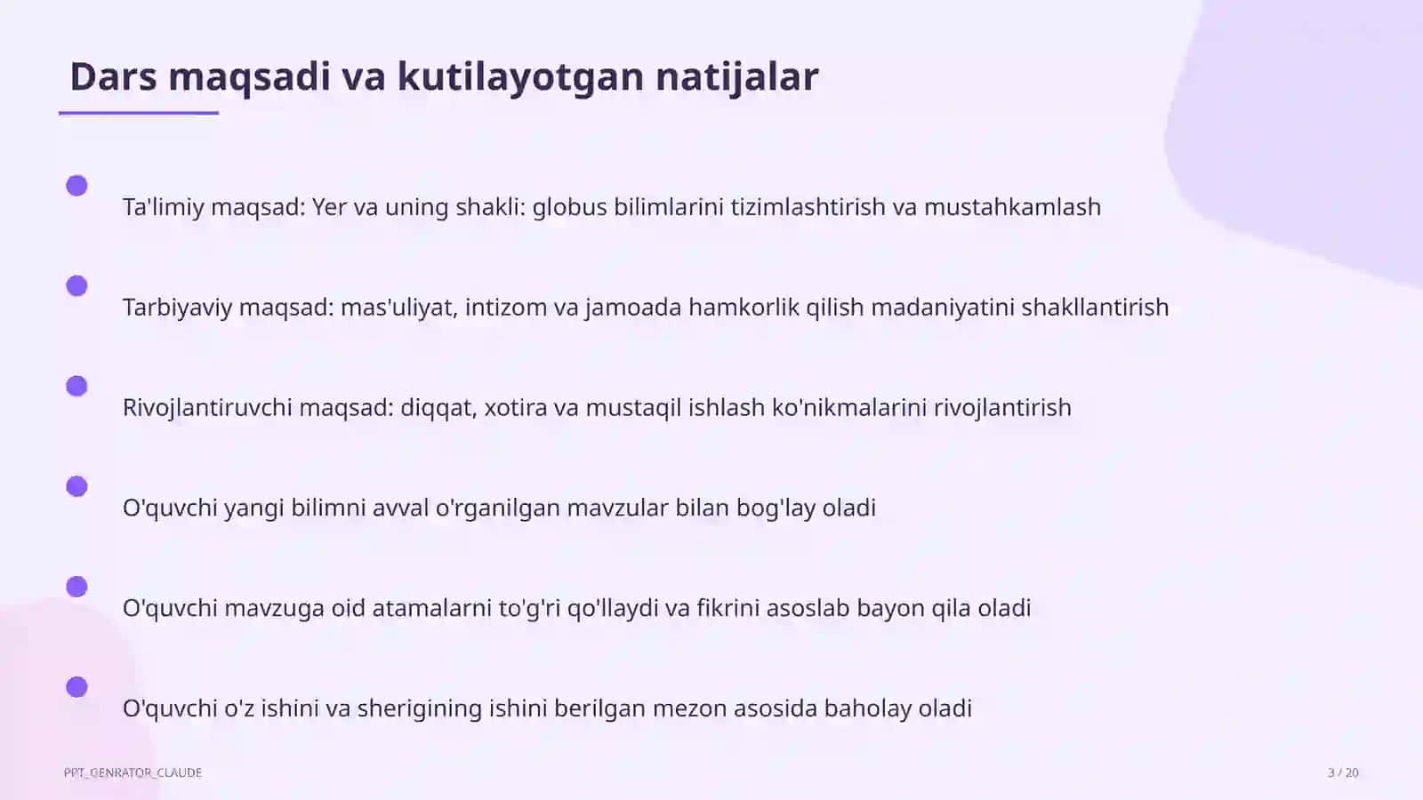 Yer va uning shakli: globus (3-sinf) 3