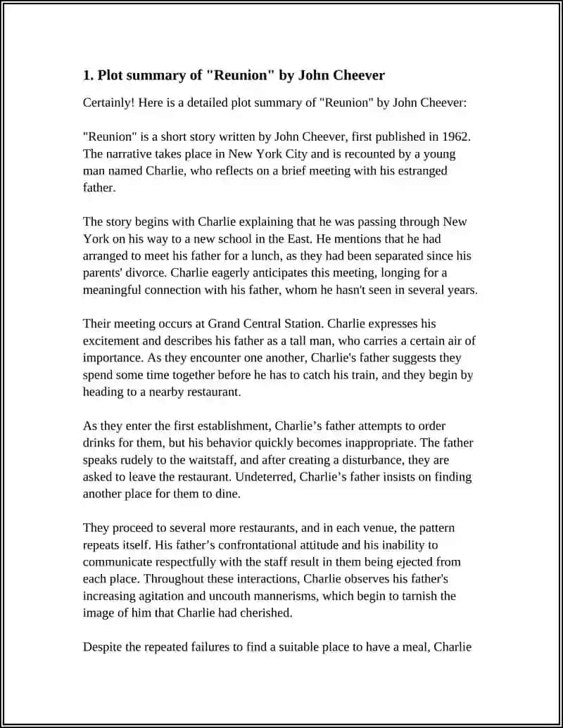 Reunion by John Cheever 3