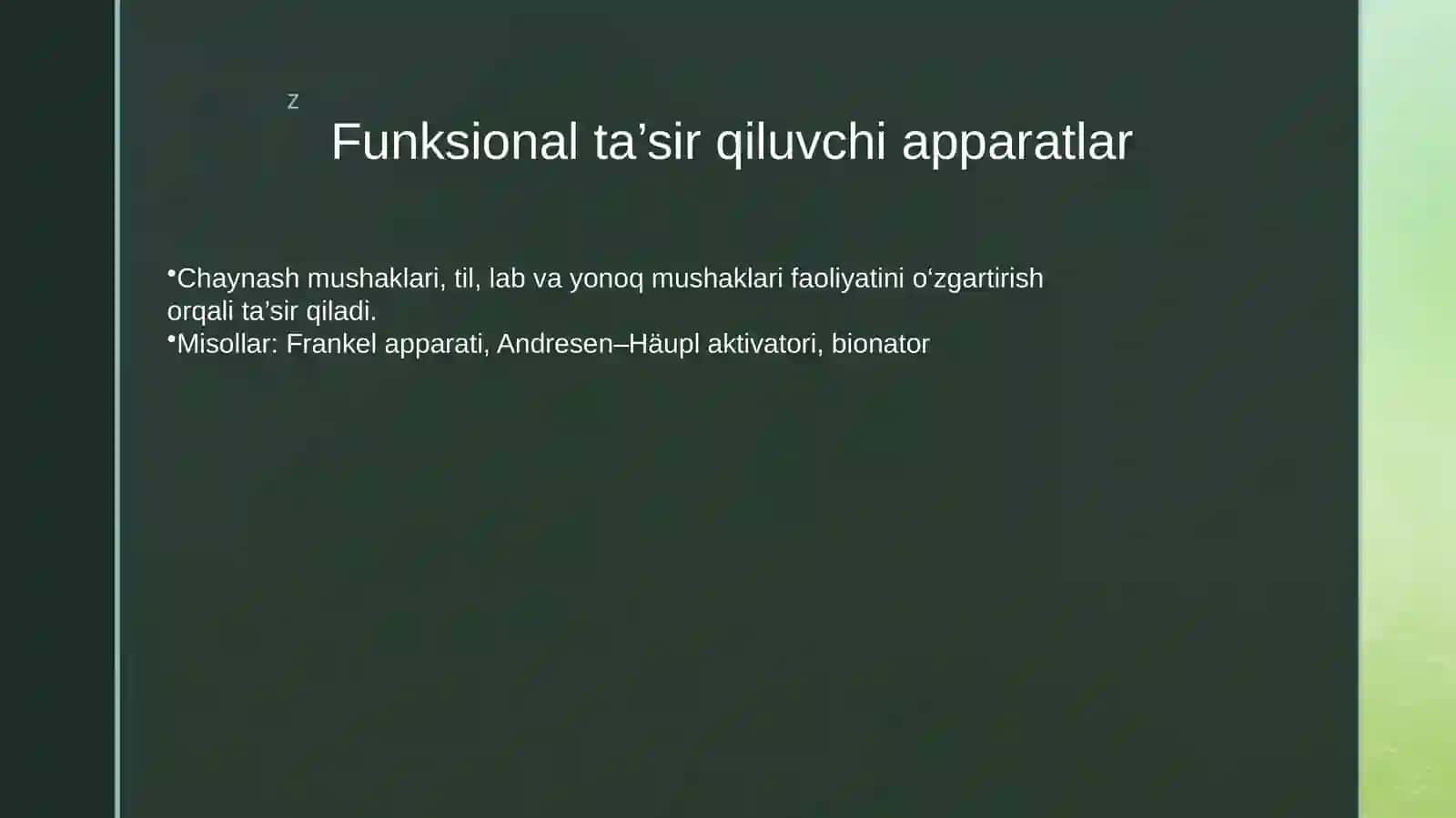 Ortodontiya da apparatlar bilan davolash usuli 3