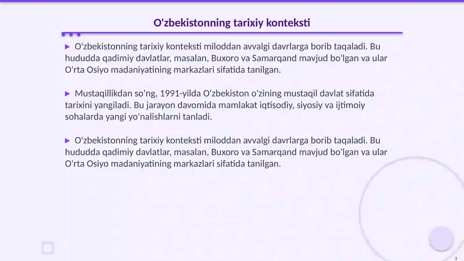 Òzbekston va jahon hamjamiyati 3