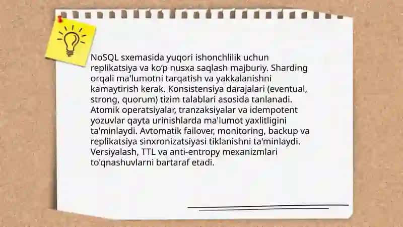 Yuqori Ishonchlilik Uchun NoSQL Sxemasi 3