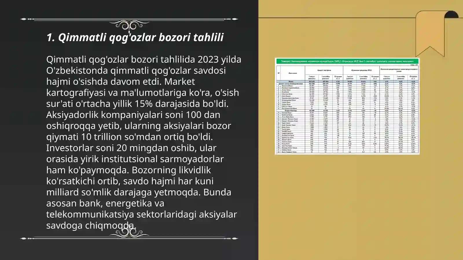 Tijorat banklarida qimmatli qoĝozlar bilan operatsiyalar bajarishning servisini tashkil etish 3