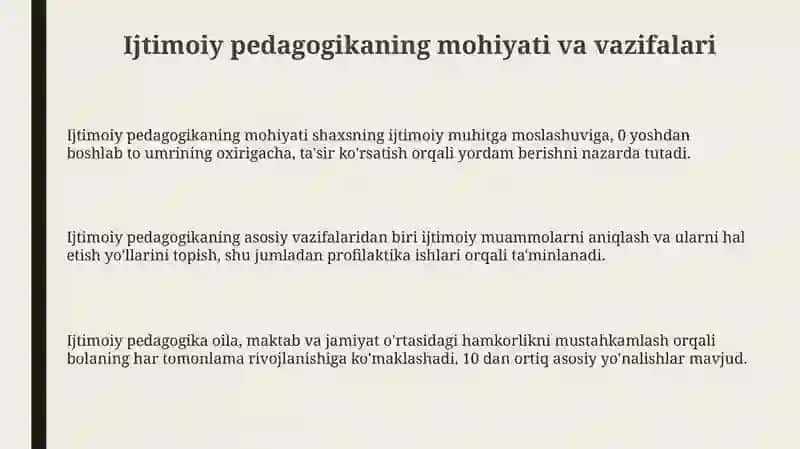 Ijtimoiy pedagogikani va ijtimoiy pedagogik faoliyat rivojining metodologik asoslari 3