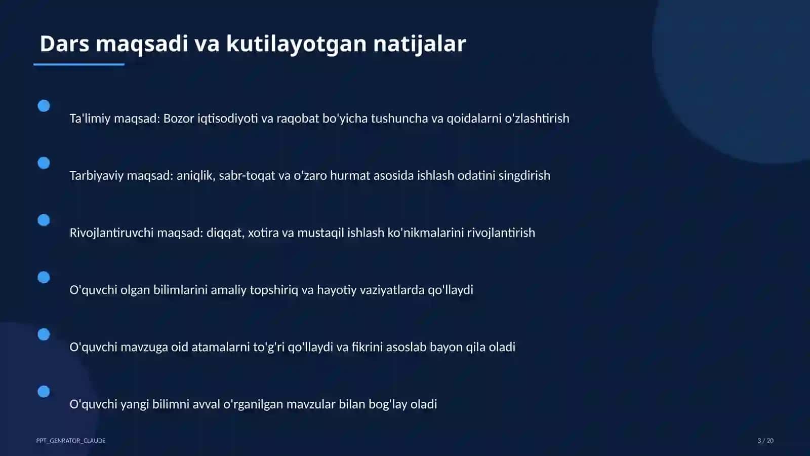 Bozor iqtisodiyoti va raqobat (10-sinf) 3