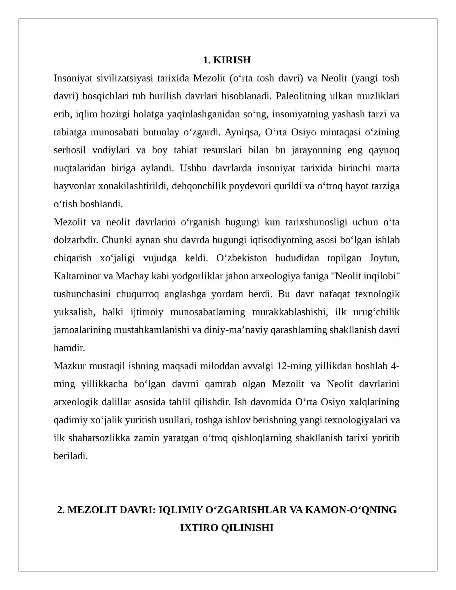 MEZOLIT VA NEOLIT DAVRLARIDA O‘RTA OSIYO TARAQQIYOTI 3