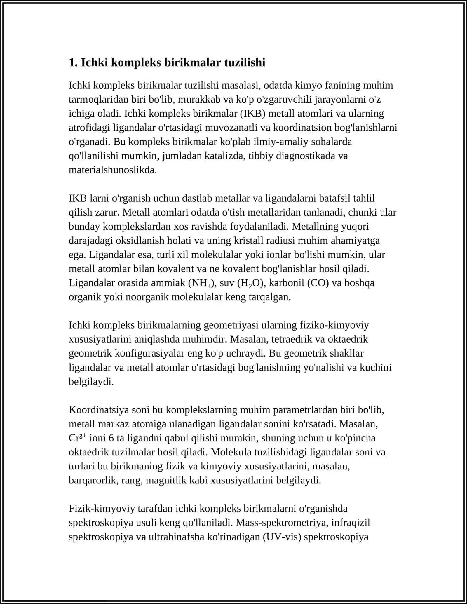 Ichki kompleks birikmalar tuzilishi 3
