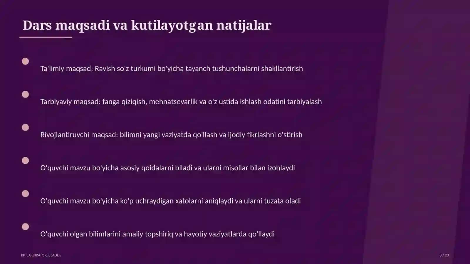Ravish so'z turkumi (7-sinf) 3