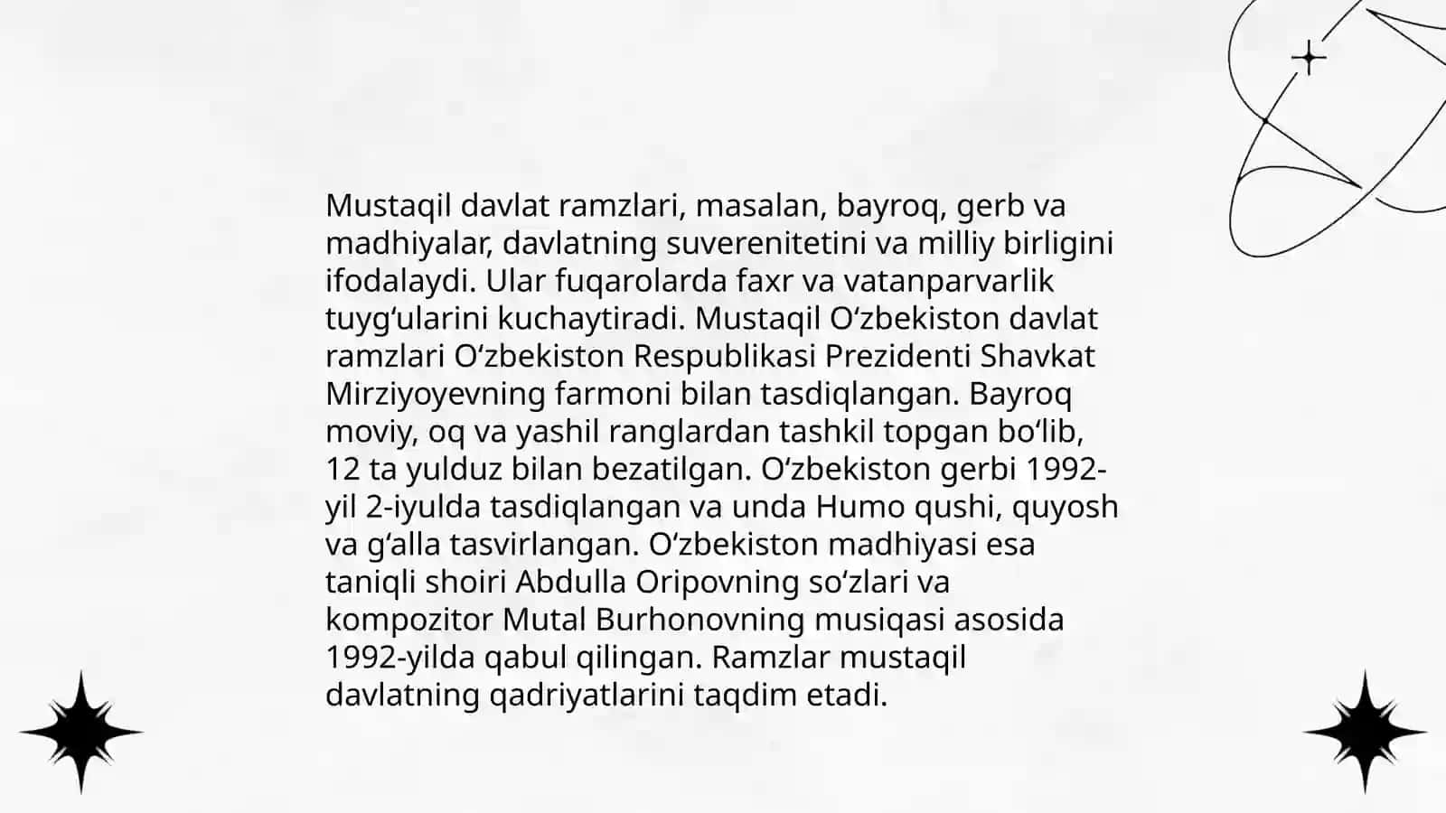 Mustaqil davlat ramzlari va O’zbekiston Respublikasi konstitutsiyasining qabul qilinishi 3