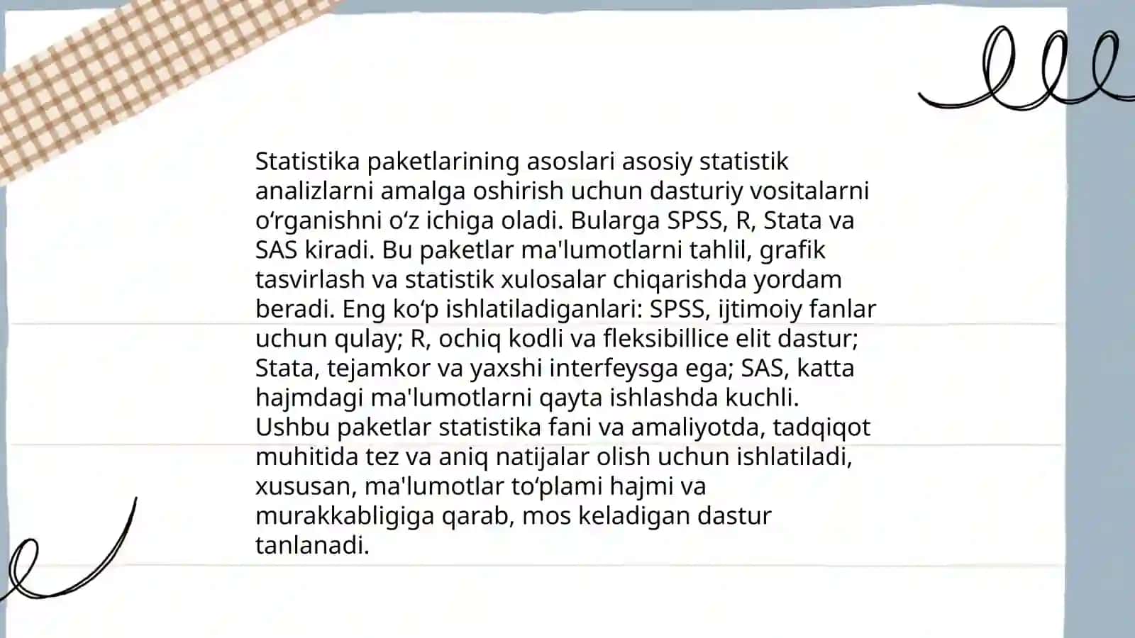 Statistika paketlari 3