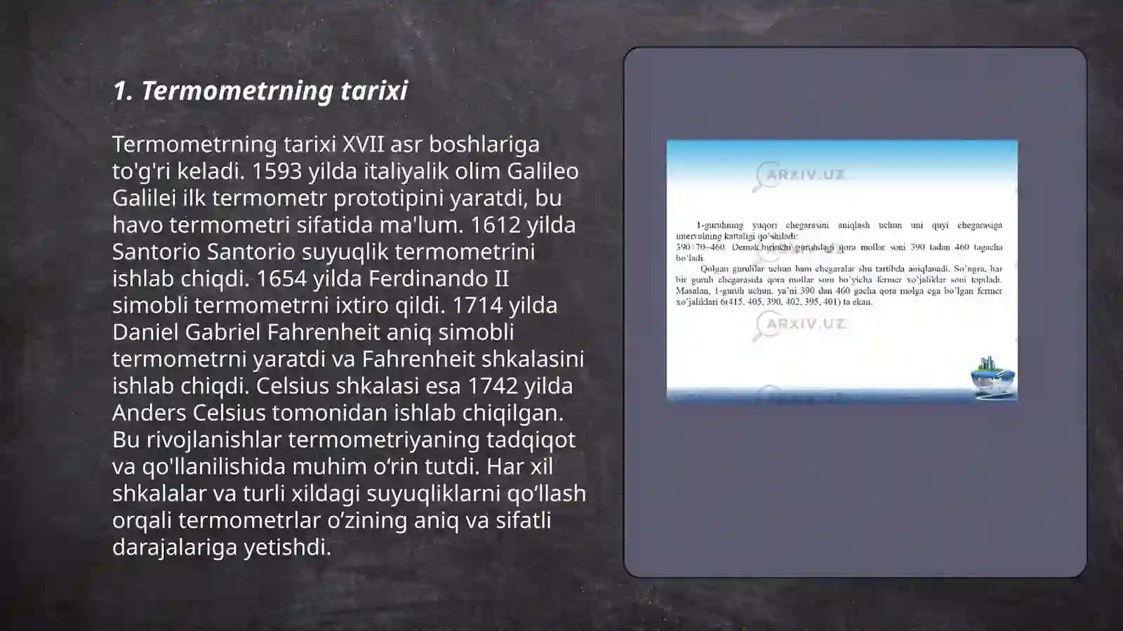 Termometr mavzusida slaydlar 3