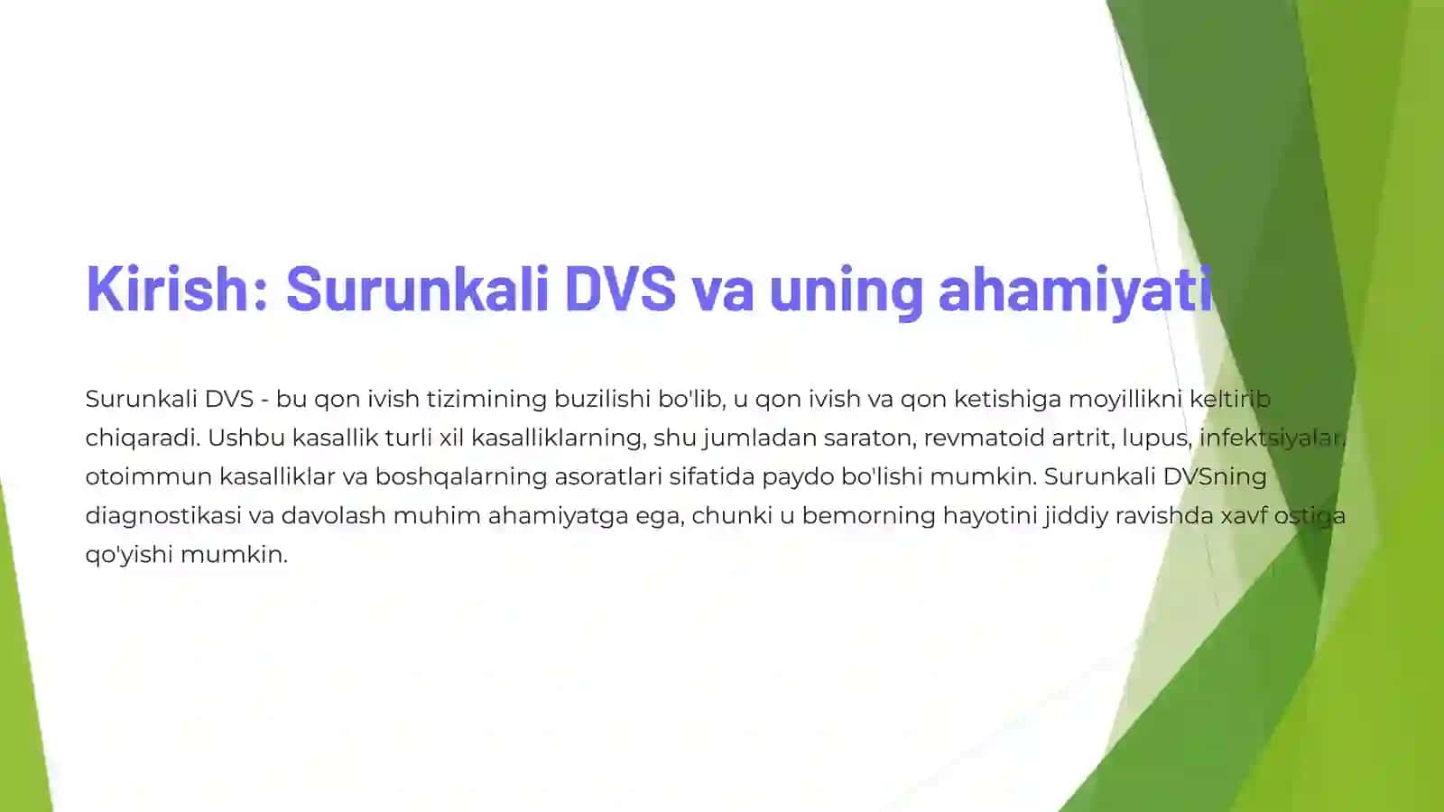 Surunkali DVS va uning labarator diagnostikasi 3