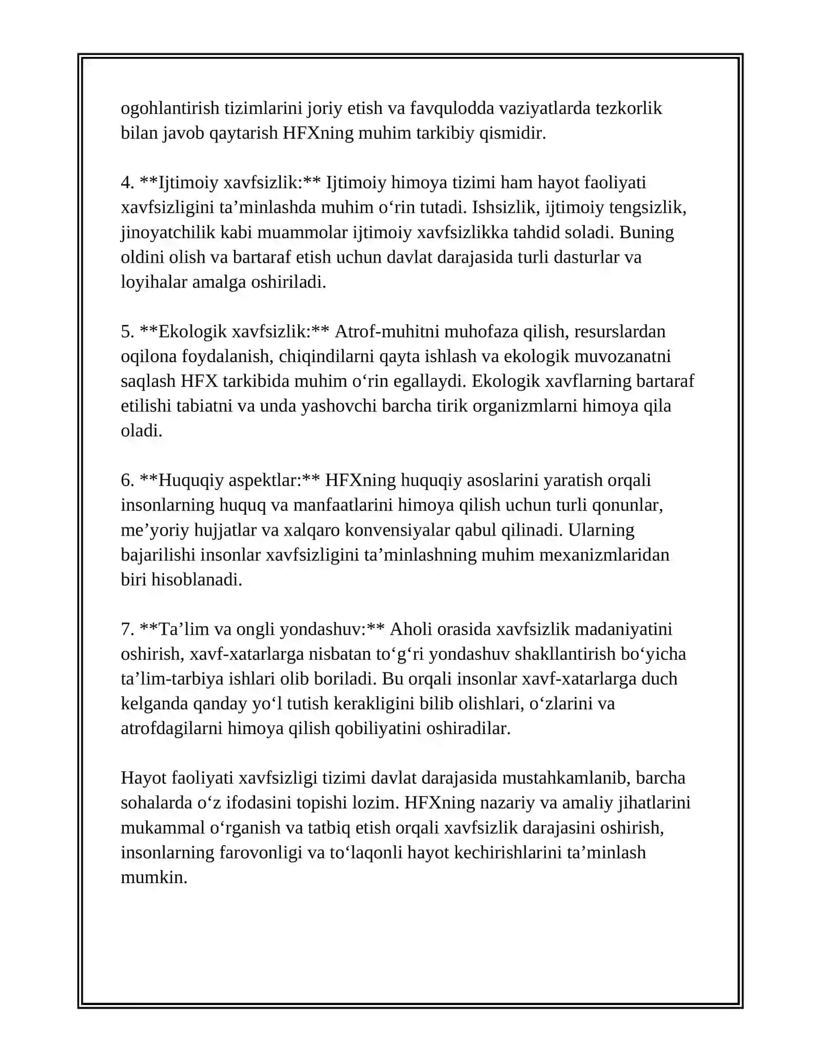 HAYOT FAOLIYATI XAVFSIZLIGINING HOZIRGI VAQTDAGI AHAMIYATI VA O'RN 3