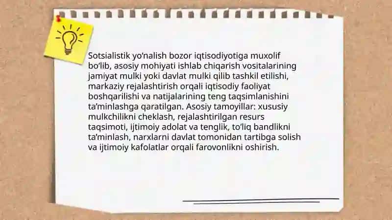 BOZOR IQTISODIYOTIGA MUXOLIF- SOTSIALISTIK YO'NALISH MOHIYATI VA UNING TARIXIY TAQDIRI 3