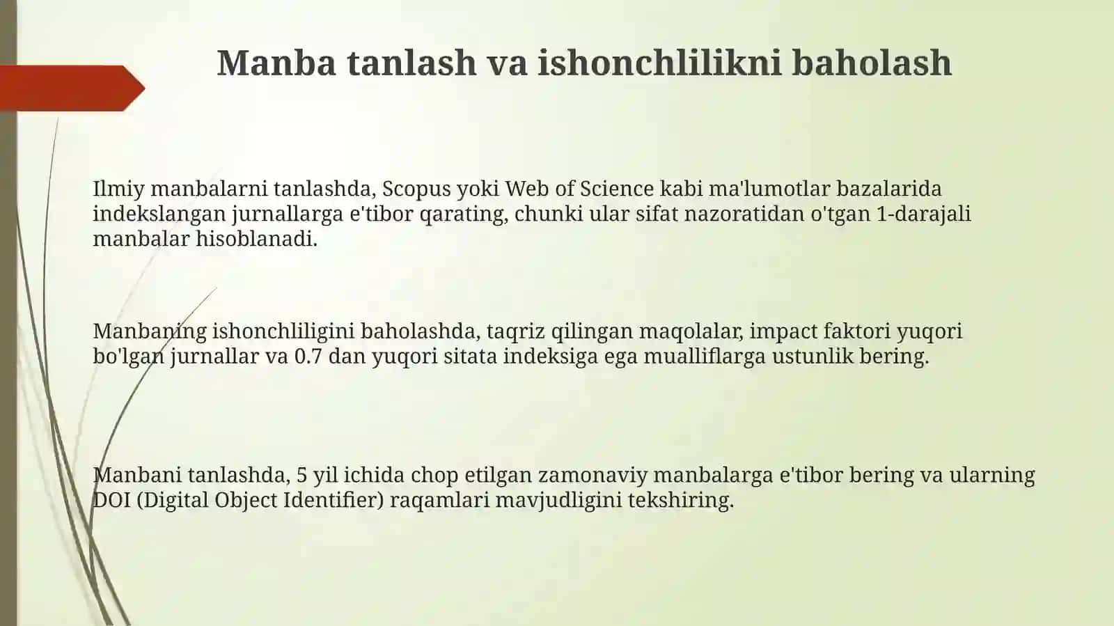 Ilmiy manbalarni mutola qilish qoidalari 3
