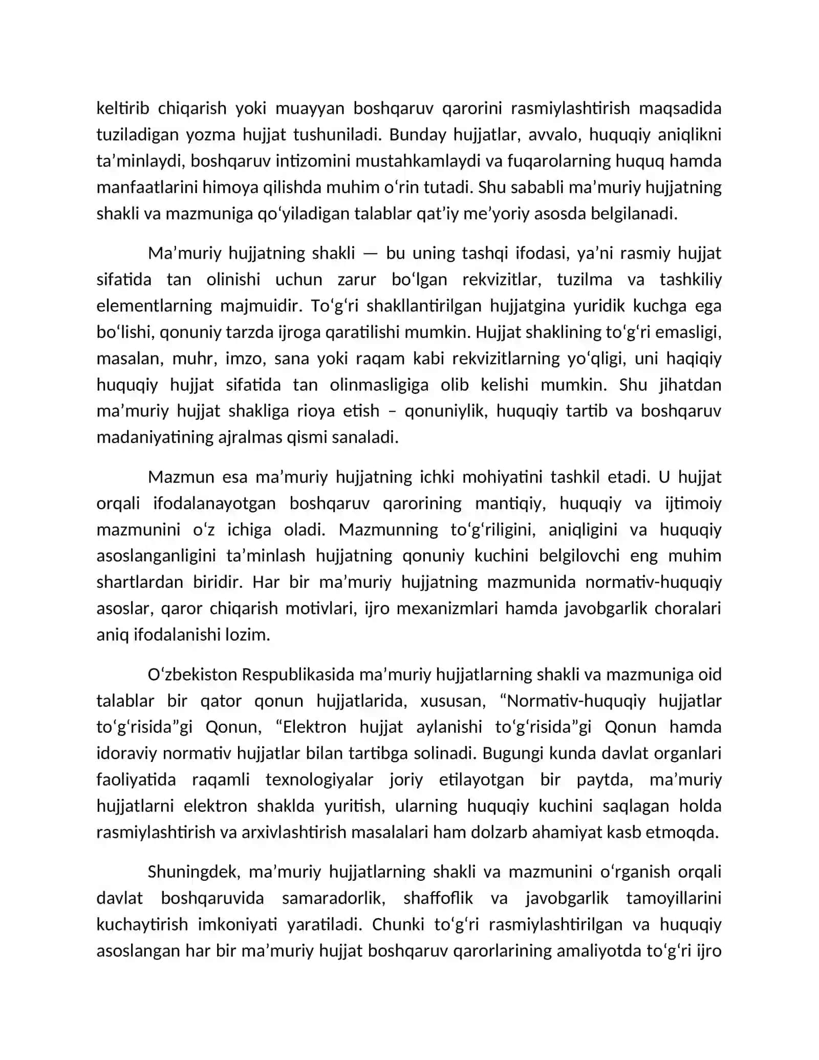 Ma’muriy hujjatlar davlat boshqaruvi tizimini takomillashtirish 3