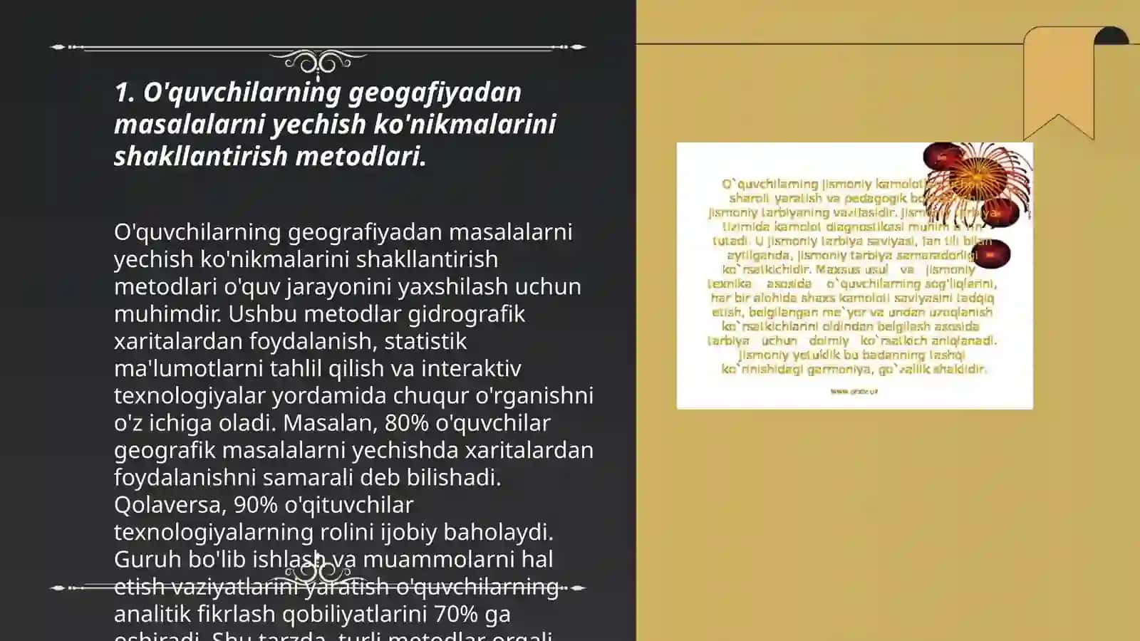 O'quvchilarning geografiyadan masala va mashqlar yechish ko'nikmalarini rivojlantirish 3
