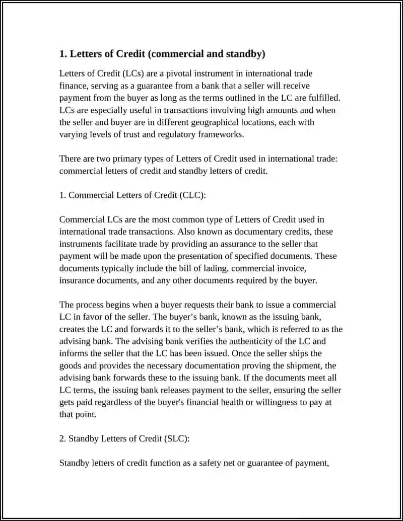 INTERNATIONAL TRADE FINANCE REFERAT 3