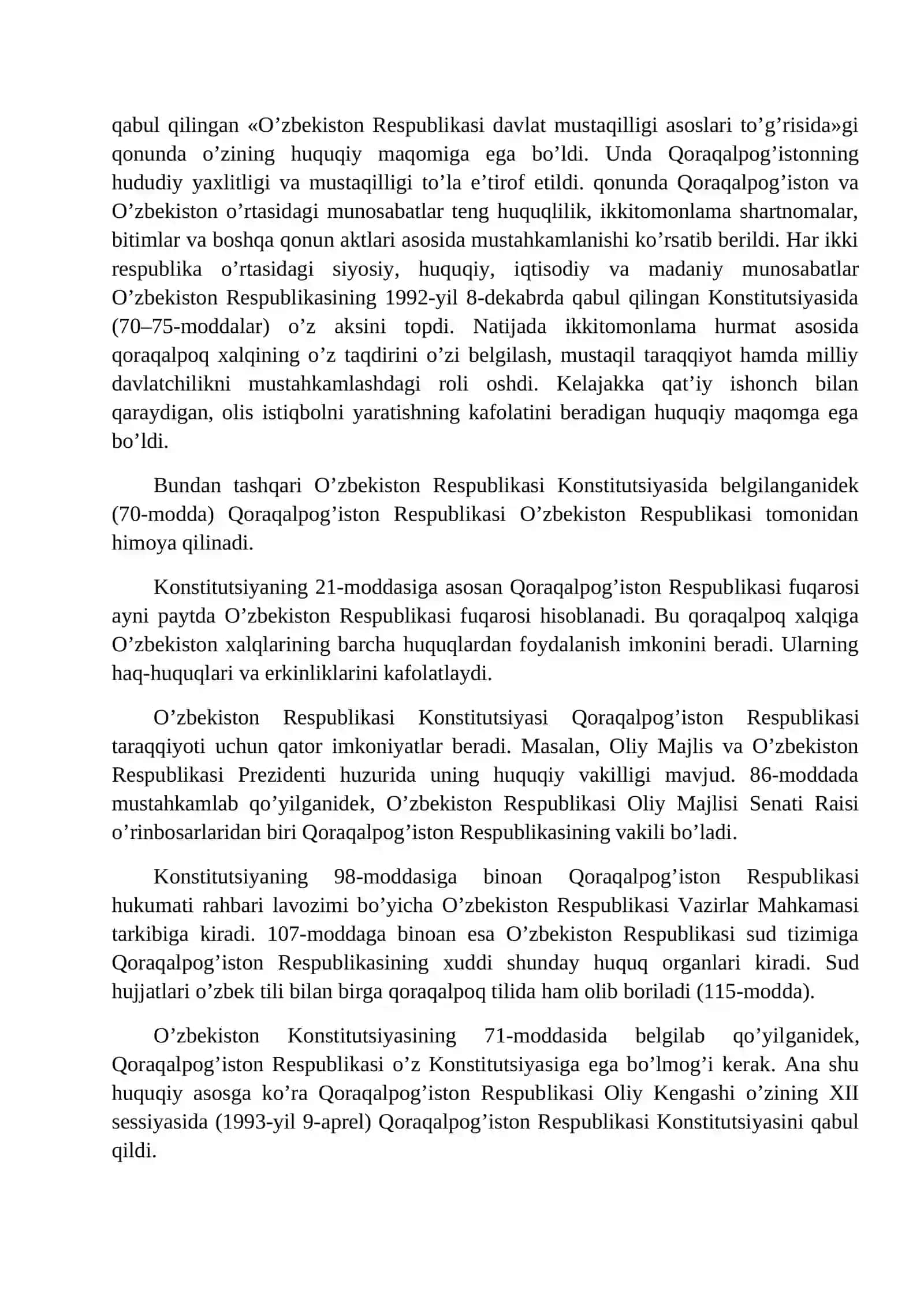 MUSTAQILLIK YILLARIDA QORAQALPOG‘ISTON RESPUBLIKASI 3