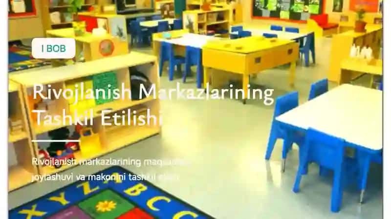 Guruhlardagi Rivojlanish Markazlari va Rivojlantiruvchi Muhit uchun Materiallarning Namunaviy Ro'yxati 3