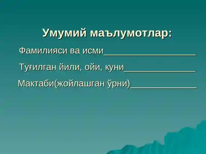 O'quvchi shaxsining psixologik portreti | Ўқувчи шахсининг психологик портрети 3