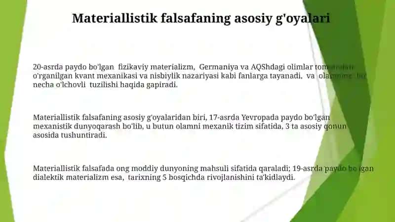 Falsafada materializm va idealizm oqimlari orasidagi ziddiyat 3