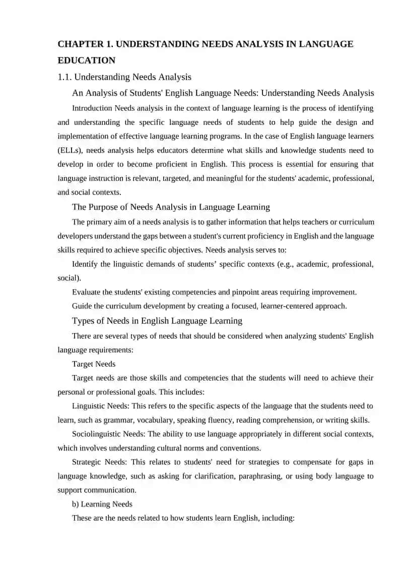 Understanding Students' Language Needs 3