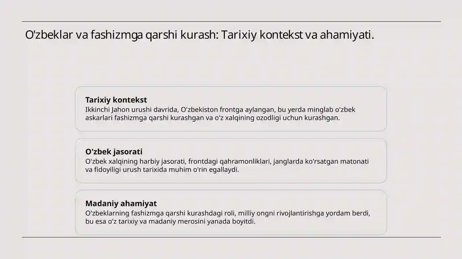 O'zbekxalqining fashizmga qarshi kurshdagi harbiy jasorati 3