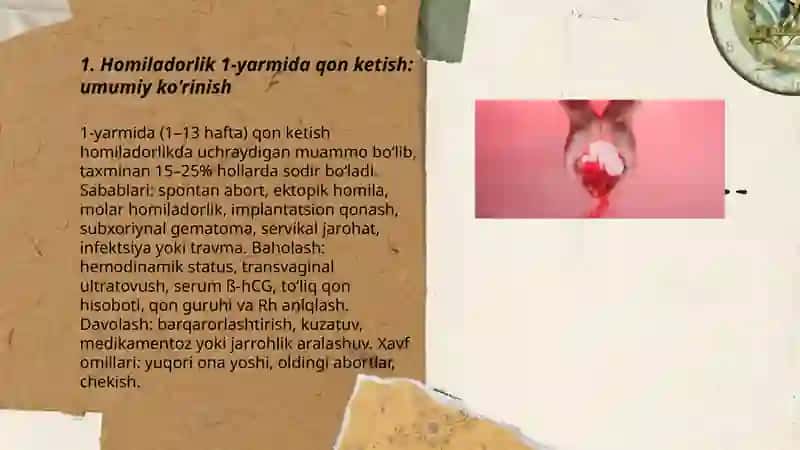 Homiladorlik 1-yarmida qon ketish.Abortlar 3