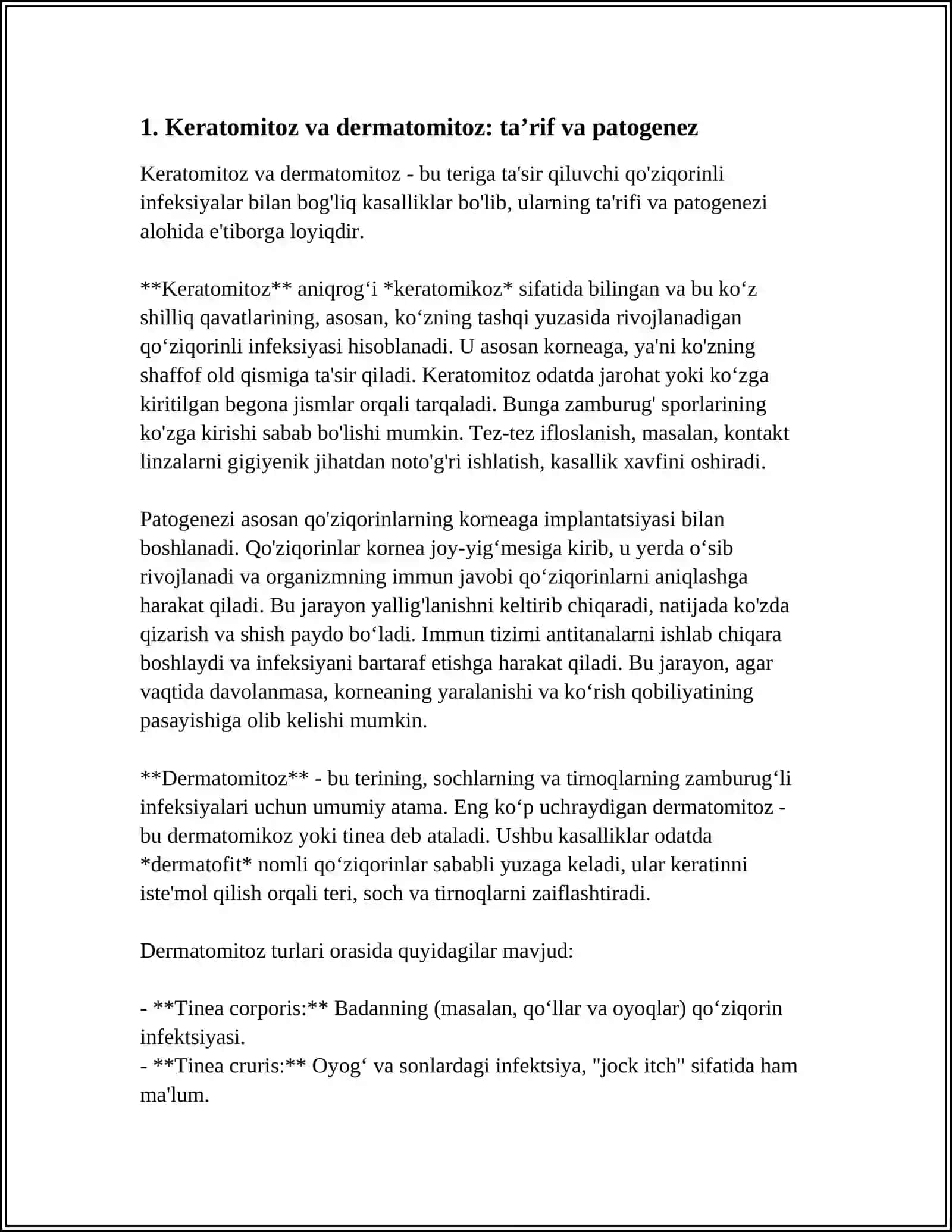Keratomitoz va Dermatomitoz 3