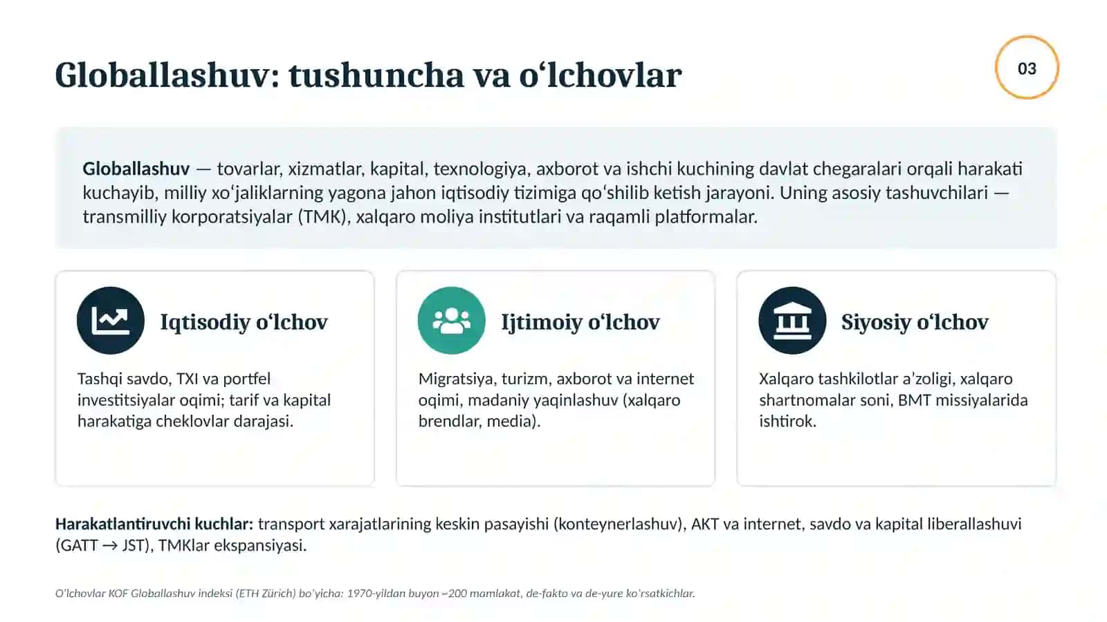dunyo iqtisodiyotida globallashuv jarayoni mavzusida ppt 3