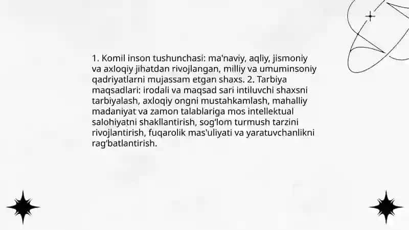 Komil insonni tarbiyalash mazmuni va yoʻllari 3