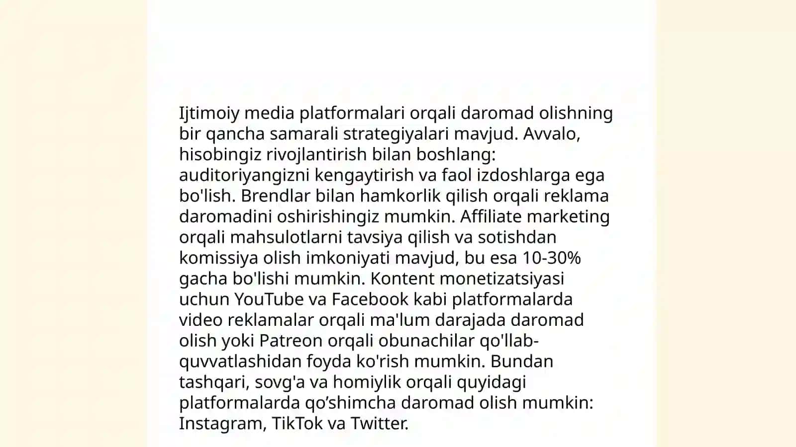Ijtimoiy media platformalari orqali daromad olish strategiyalari 3